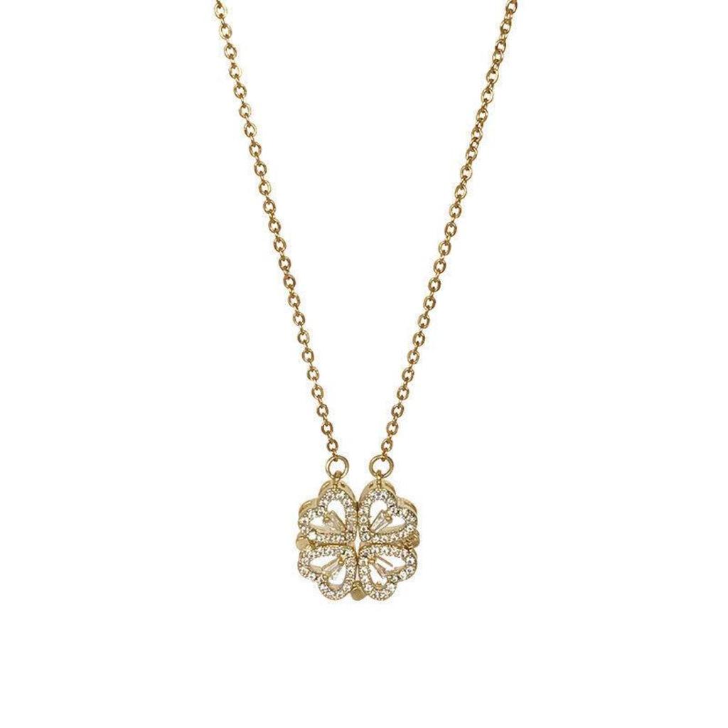 Halsketten mit vierblättrigem Kleeblatt-Anhänger, Geschenk für Liebhaber, Geburtstag, Schmuck, Charme, Mädchen, Hochzeit