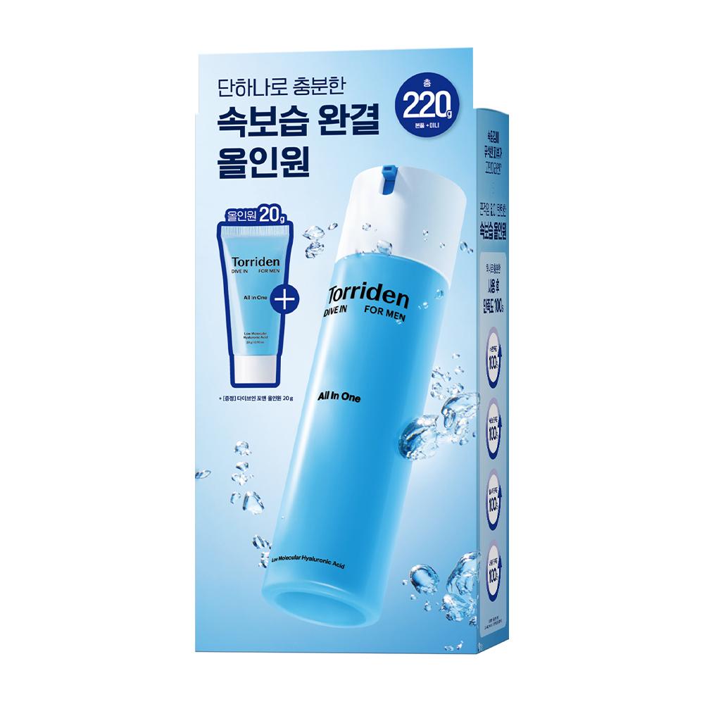 TORRIDEN Dive-in for Men Low Molecular Hyaluronic Acid All-in-One 200g Single/Promotional (+ All-in-One 20g)