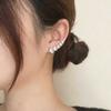 Exquisite Curved Crystal Clip Earrings for Women Simple Ear Climber Rhinestone Ear Cuffs Vintage Casual Versatile Jewelry Gift