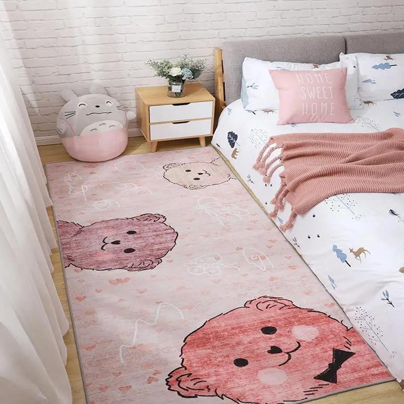 Rosa Teppich für Kinder Jungen Mädchen Cartoon Spiel Quadratische Teppiche Kindergarten Frühe Bildung Baby Krabbelmatte Heimdekor Teppich
