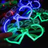 6Pcs Glowing Heart LED Glasses Night Event Party Supplies Reusable Bright Light Comfort Safe Materials