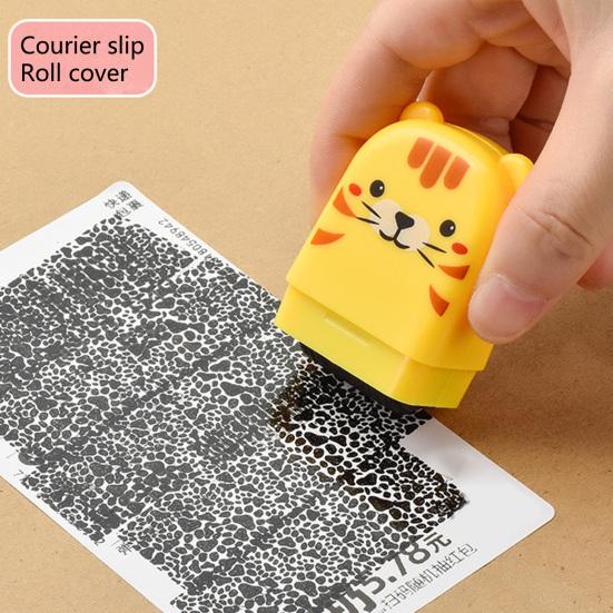 Privacy Seal Roller Creative Pattern Compact Size with Blade Waterproof Wide Application Mini Express Personal Information Privacy Seal Roller