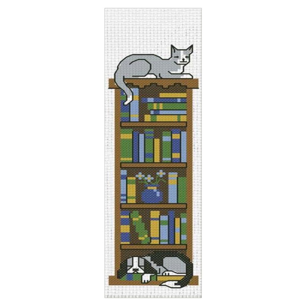 

11CT штампованные двухсторонние книжные полки DIY закладки наборы для вышивки крестом 18x6 см набор для вышивания закладок для детей взрослых начинающих