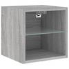 8 Piece Living Room Wall Unit with LED Lighting Grey Sonoma Wood Based Material