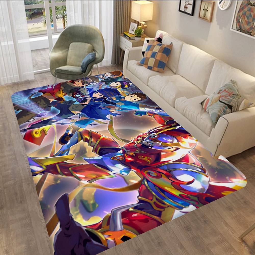 Kreslená D-Digimon Vstupní rohožka Pratelná Protiskluzová Podložka do obývacího pokoje k pohovce a křeslům Kuchyňská uvítací rohožka