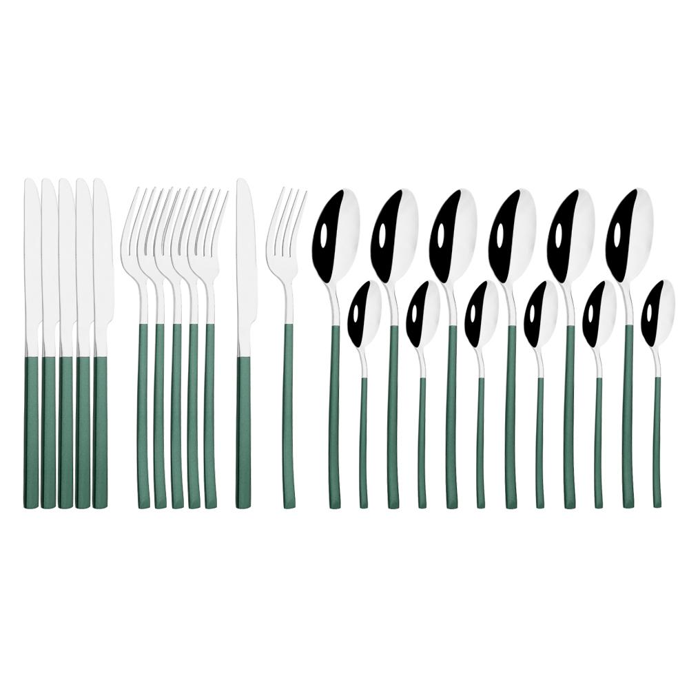 Gold Dinnerware Set Luxury Cutlery Stailess Steel Set 24Pcs Tableware Knives Forks Dining Dinner Set Western Food Restaurant