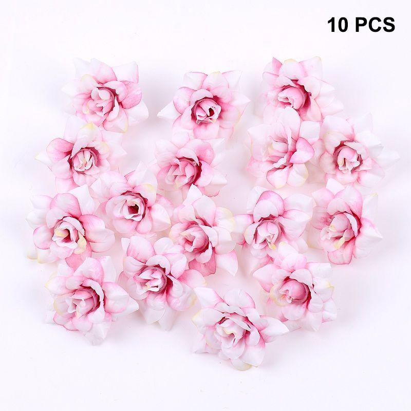 

10Pcs 4.5Cm Multicolor Rose Heads Mini Silk Artificial Flowers For Wreath Scrapbooking Home Wedding Decoration A8
