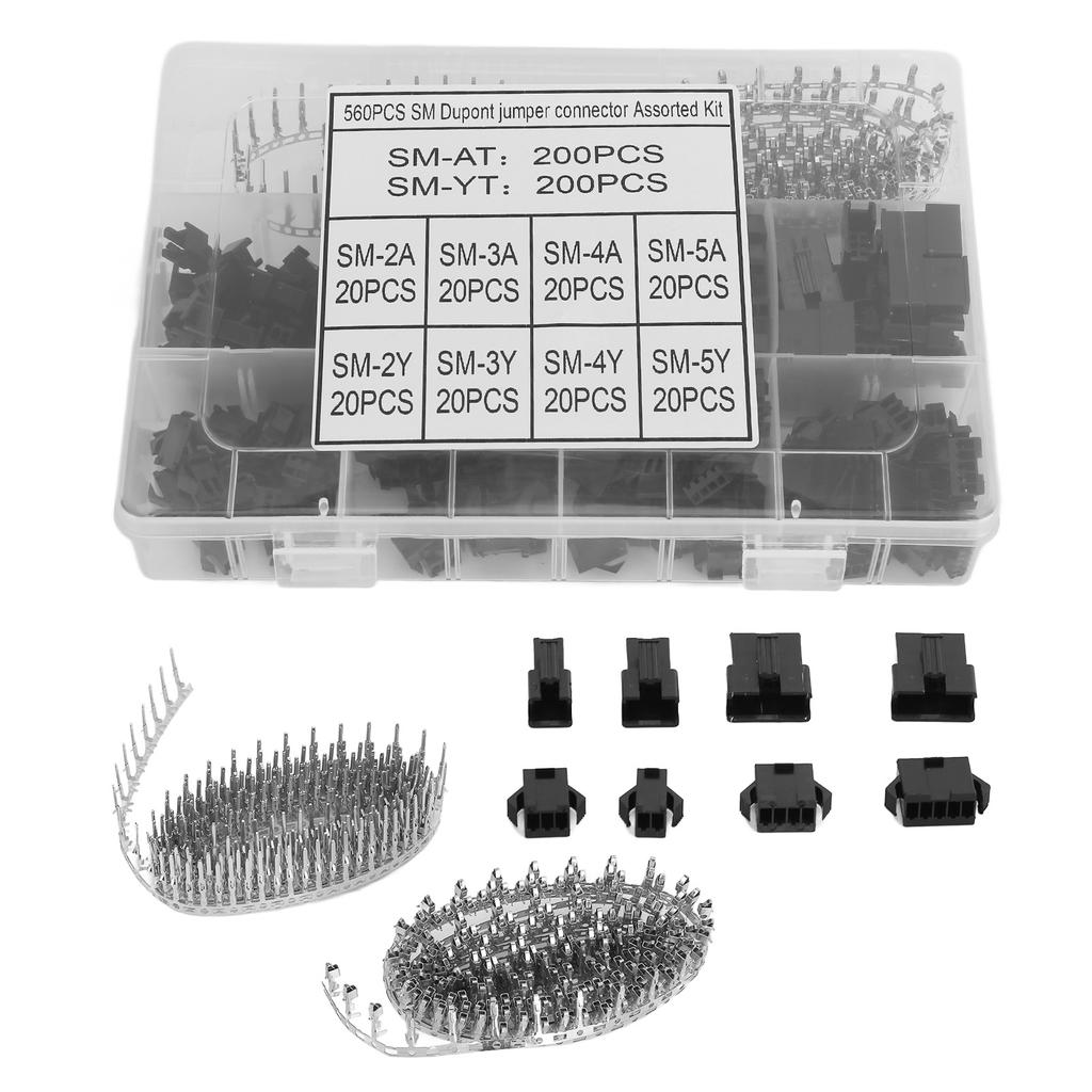 560 Pcs SM Terminal Connector Pin Terminal Connector Kit for Speakers Displays Household Appliances