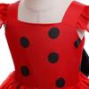 New Cosplay Ladybug Polka Dot Dress Princess Dress Girls Fly Sleeve Polka Dot Halloween Dress Dress