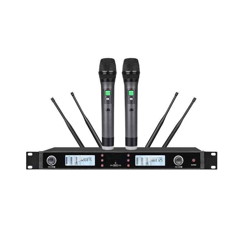 Wireless Professional Microphone Set with Anti-Howling for Karaoke, Meetings, and Performances