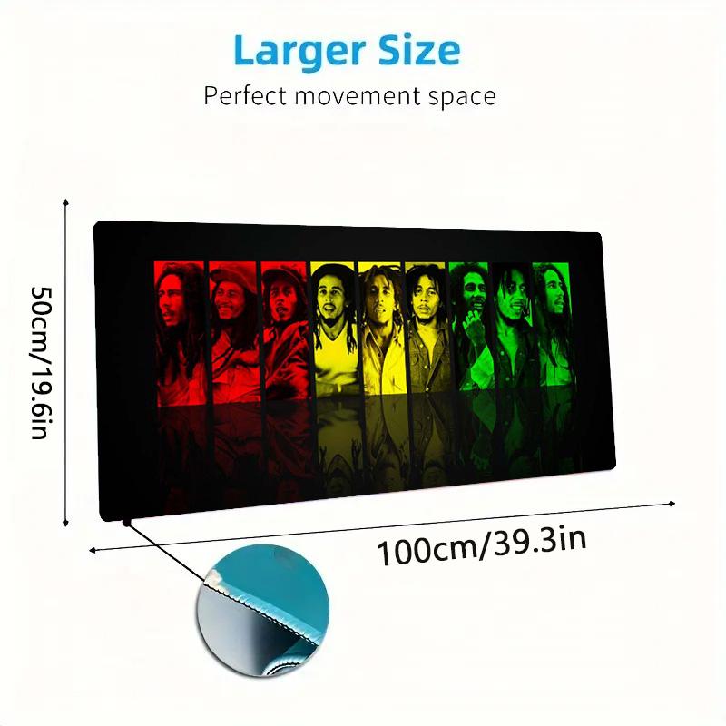 Bob Marley Color Mouse Pad Large Gaming Table Cushion Non-slip Laptop Tablet Big Mousepad XXL Mat Mini PC Playmat With Lock edge