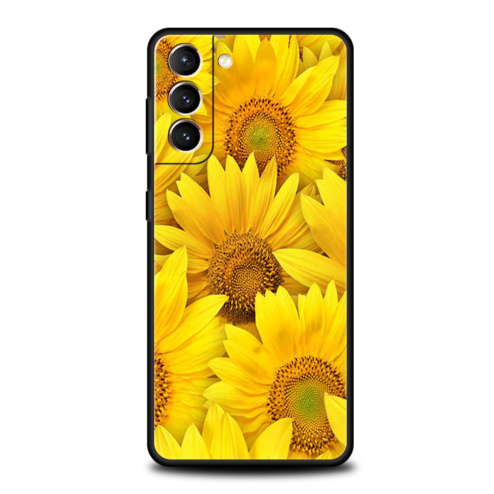 Summer Daisy Sunflower Floral Flower Case for Samsung Galaxy S24 S23 S22 S20 S21 FE Ultra S24 S23 S10 S10E S9 Plus Phone Cover