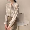 Spring and Autumn  Tops Bow Tie Chiffon Shirts Casual Long Sleeve White Blouse Women's Elegant Business Loose Blouses Ladies