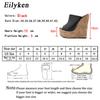 Fashion Eilyken Fashion Peep Toe Platform Wedges Women Slippers High Quality PU Leather Sandals 2025 New Summer Solid Heels Ladies Shoes