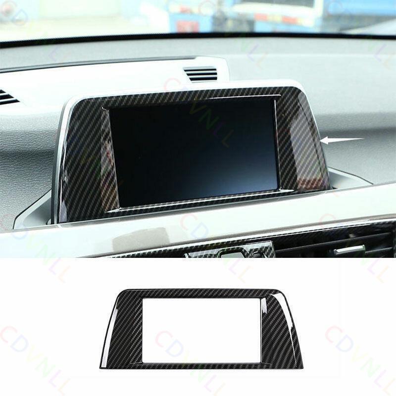 For BMW X1 F48 2016-2019 ABS Carbon Fiber Central Console Navigation Frame Trim