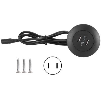 Dvojitá USB 2.0 nabíjecí zásuvka Nabíječka telefonu pro elektrické polohovací křeslo Pohovku Díly pro domácí nábytek Černá US