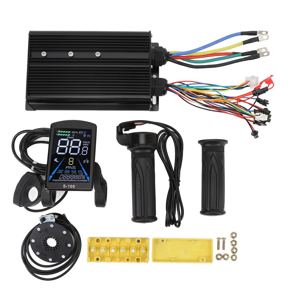 Electric Bike Motor Controller High Power Brushless Motor Speed Controller Kit with LCD Display Grip Handle Assist