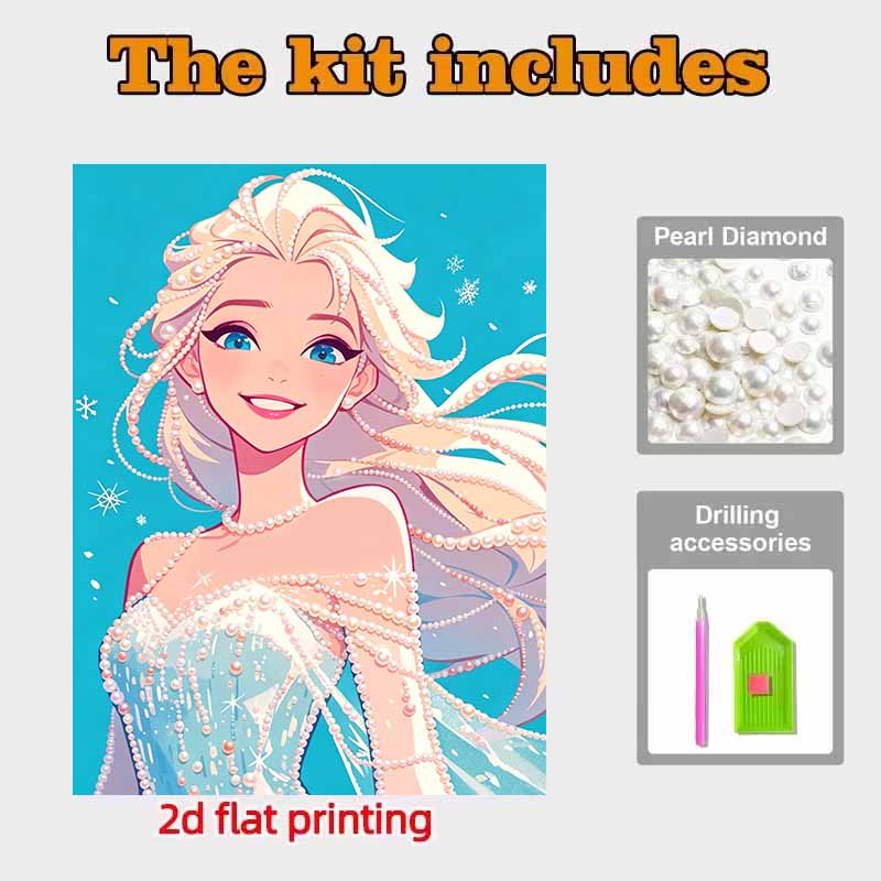 Disney Pearl Painting Princess Elsa DIY Pearl Art Painting Pearl Gem Painting Pictures Crafts Special Shape Home Wall Decoration