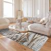 Graphic Living Room Rug Tile Effect Grey Gold 120x170