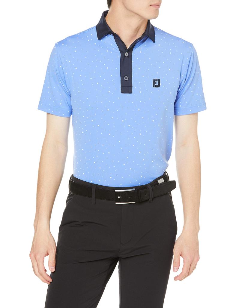 FootJoy Cooling Polo Lagoon Size M Men's Multi-Dot Shirt, Blue, (FJ-S21-S18)