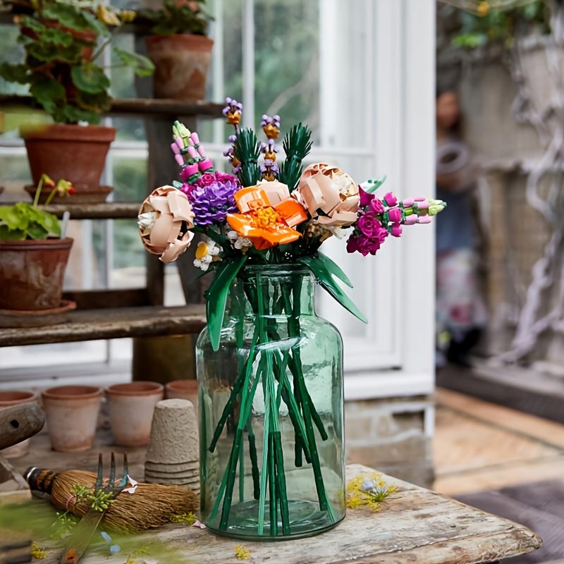 Eternal Artificial Flower Home Decor Building Block Model Brick Moc Bouquet Rose Toy DIY For Women Girls Gift For Mom Girlfriend