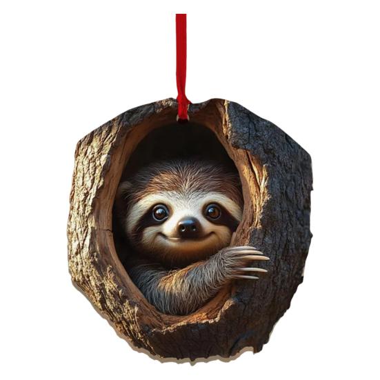Christmas Animal Ornament Cartoon Forest Animal Hanging Decoration 2D Flat Acrylic Pendant