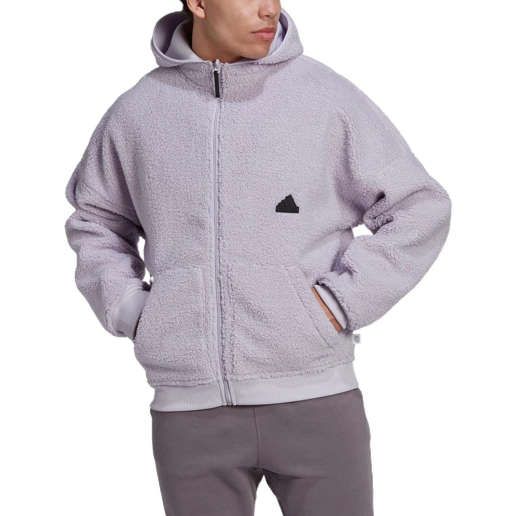 Adidas Polar Fleece Full-Zip Sweatshirt Silver Dawn Men Streetwear HN1946