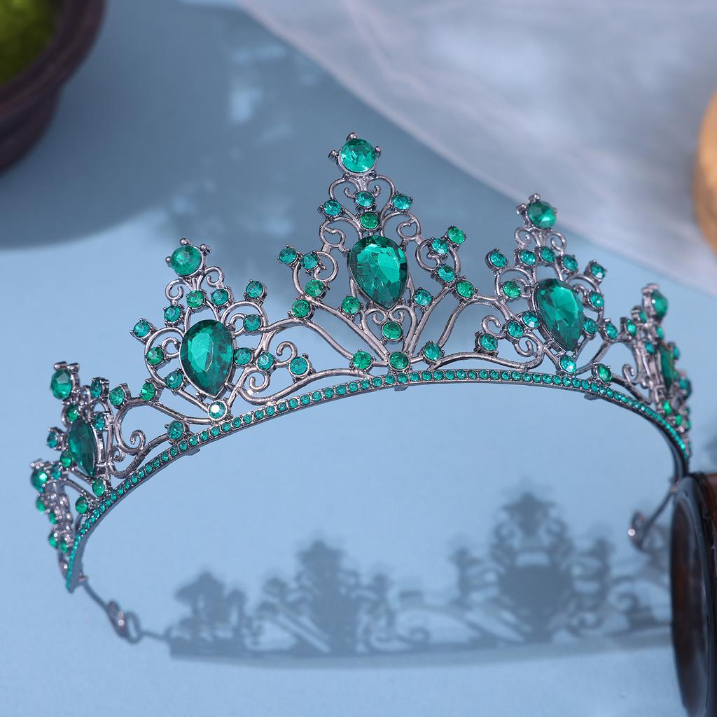 European Style Bride's Water Diamond Tiara Hair Accessory Wedding Dress and Evening Gown Accessories Princess Studio Hair Crown Style Tiara
