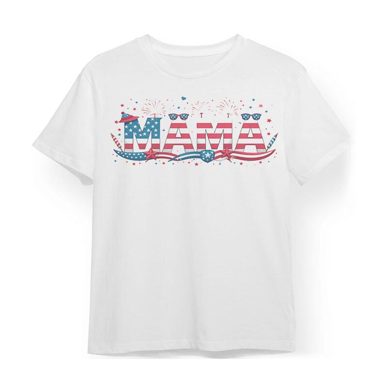 

Men s Plus Size T-shirt With Patriotic Mama Graphic Unisex White 100% Cotton Tee S