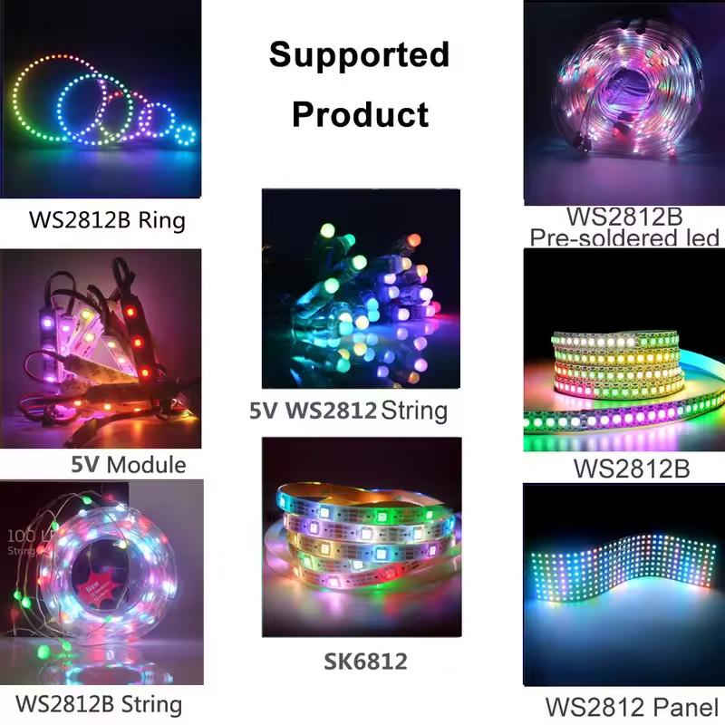 WS2812B Controller Bluetooth Music APP Control for Pixel LED Strip Light SK6812 WS2811 WS2812 Tape Lights USB 5V Remote Control