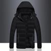 Men's Hooded Down Coat Winter Thick Cotton-padded Jacket Solid Color Slim Coat White Duck Down Thermal Jacket