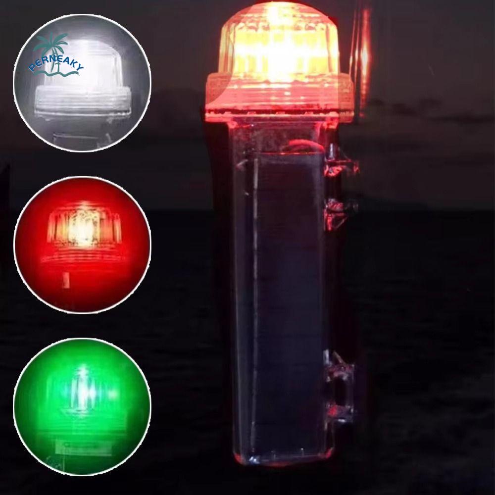 Tricolor Light Solar Ocean Signal Light Solar Powered High Brightness Navigation Signal Light Magnet Switch Strobe Flash