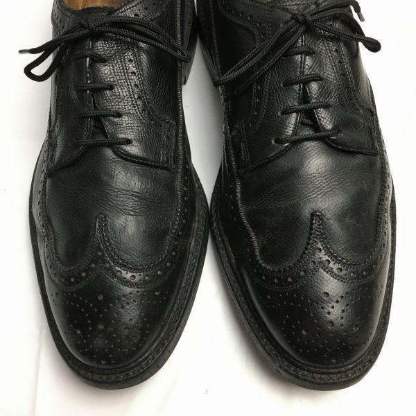 80s Vintage FLORSHEIM Kenmoor Wingtip Business Shoes Black Size Approx. 28.529.5(USED)