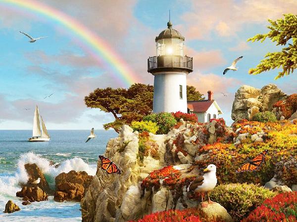 Diamond Painting Lighthouse Craft Kit 5D DIY Diamond Embroidery Garden Landscape Full Round Drill Home Decor