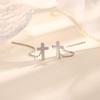 Fashion Silver Color Cross Line Earring for Women Girls Long Tassel Drop Earring Delicate Piercing Ear Jewelry Accessories