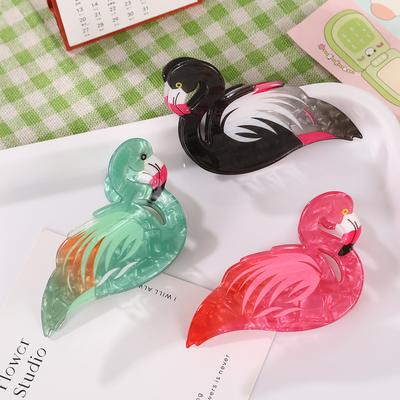 1 Stück Neue Acryl Flamingo Krallenklemme Tier Farbe Haarband für Frauen; Neue High-End-Feeling Haaraccessoires