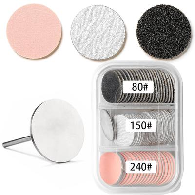 60 Stück Austauschbares Schleifpapier mit Metallscheibe Rosa Pediküre Nagelbit Schleifpapier Fußpflege Werkzeug Zubehör