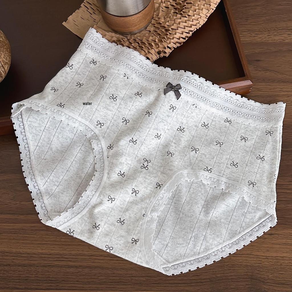 Frische florale Spitze Damen Baumwollslips - Verlängerter Schritt, Atmungsaktives probiotisches Jacquard.