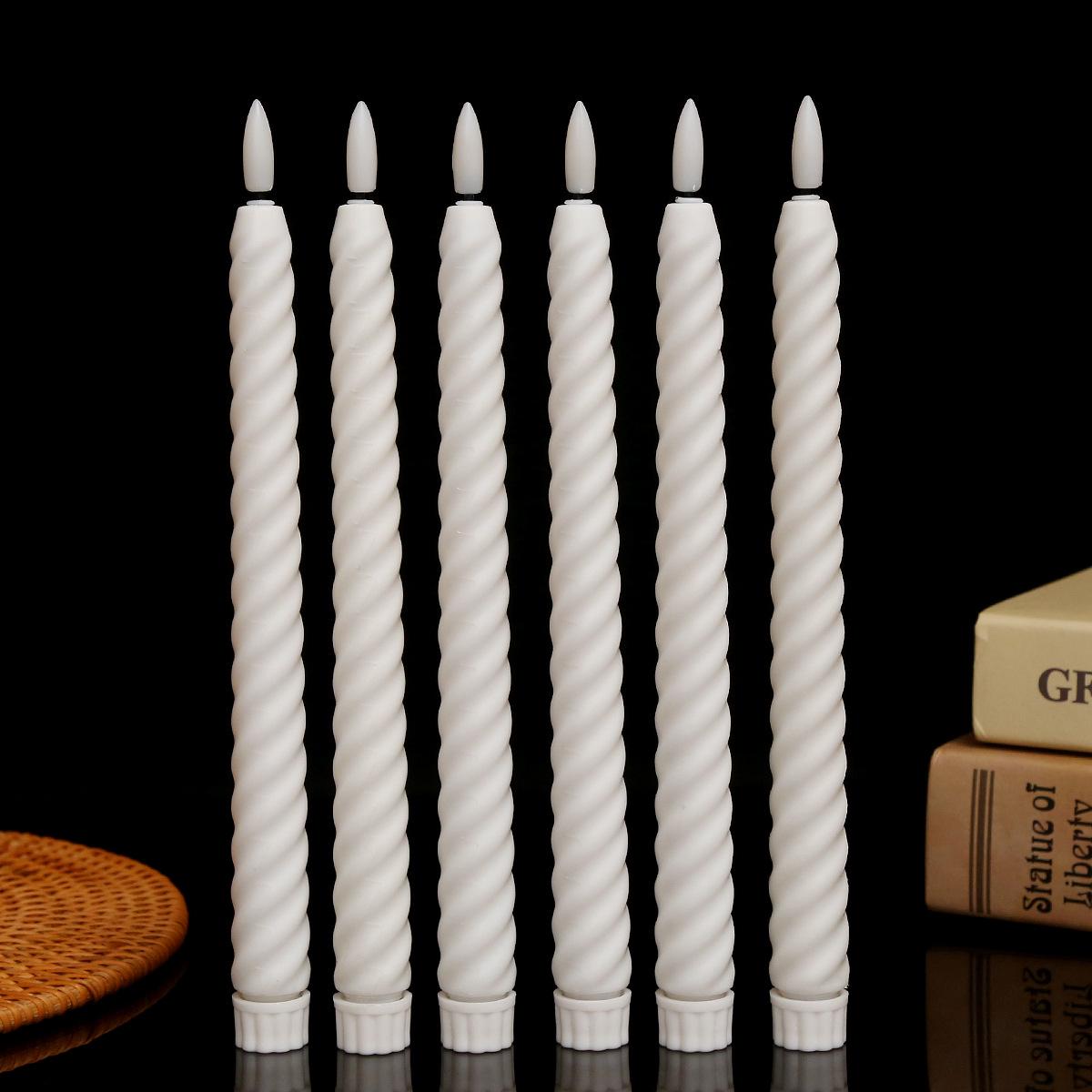 

Светодиодная электронная свеча для Хэллоуина, свадеб и ресторанов White Threaded Bullet Head (No Remote)