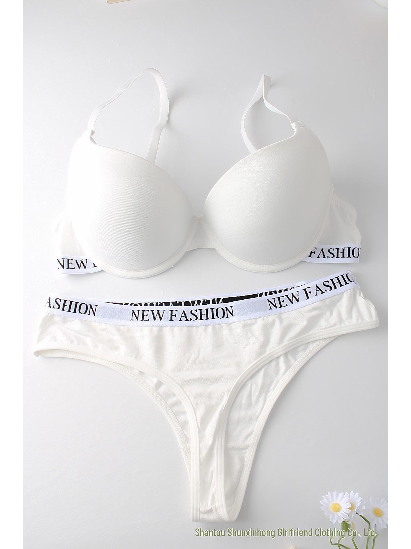 

Новый женский многоцветный комплект бюстгальтера с принтом букв Large