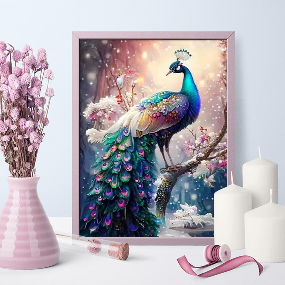 Diy Peacock Diamond Mosaic Painting Bird Full Squareround Embroidery Cross Stitch Animal Flower Crystal Home Decor