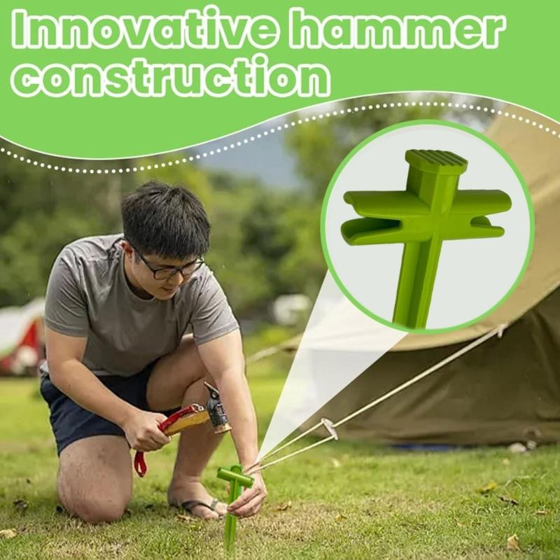 Camping Tent Ground Pegs With Safety Tapered Tip Weatherproofed Tent Stakes for Enhancing Stability