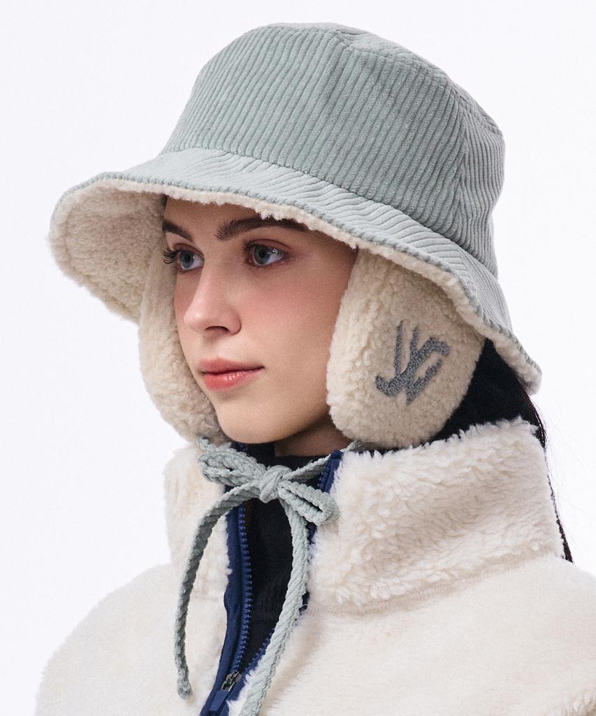 Hwaiteusaenjeu Corduroy Earmuff Bucket Hat Munster (8 Colors)