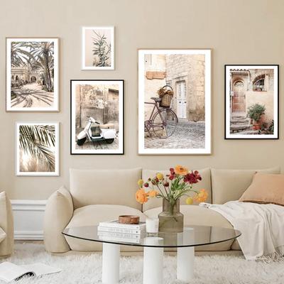 Plam Bäume Mittelmeer Vintage Stadt Poster Und Drucke Leinwand Malerei Nordic Wand Kunst Bilder Wohnzimmer Wohnkultur