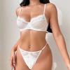 Sexy Lace Underwear French Ultra-thin Breathable Erotic Underwear Set Large Chest Small Anti-sagging Bra