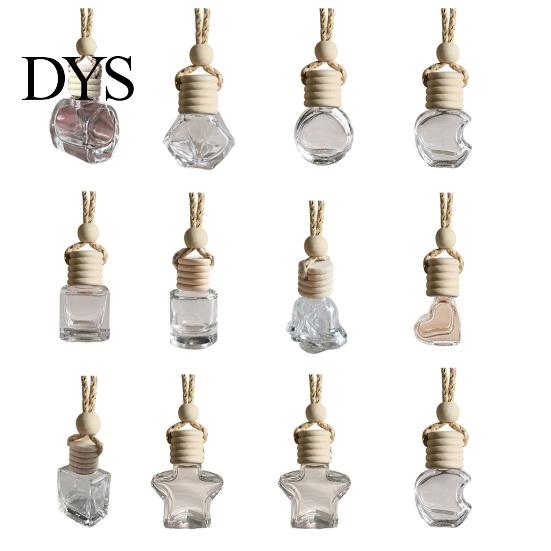Car Air Freshener Ornament Perfume Bottle Pendant, Creative Hanging Diffuser Customizable Scent for Vehicle, Portable Essential Oil Holder,