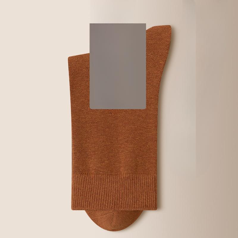 Men Autumn and Winter Cotton Pure Color Warm Breathable Long Socks
