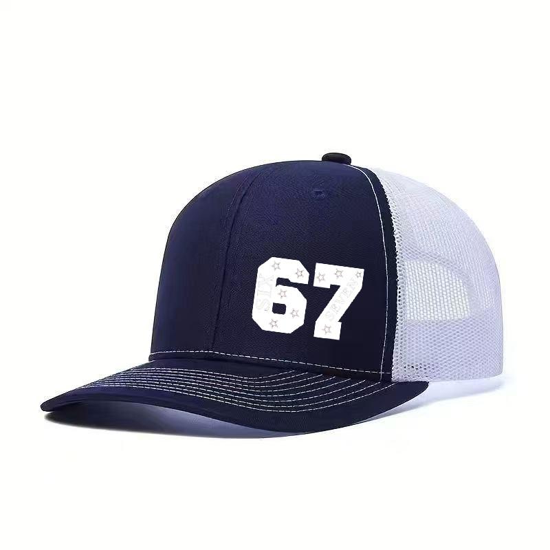 1PC Breathable Mesh Cap with 67 Star Fashion Logo, Perfect for Daily Travel Without Sweating