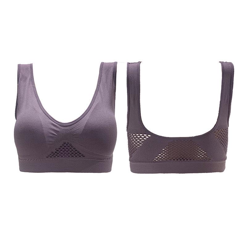 Ahh Genie Breathable Mesh Sports Bra - No Wire, Plus Size Women's Yoga and Fitness Bra