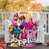 Popples Flannel Blanket Soft Warm All-Season Throw, Design for Camping, Car Travel, Hiking Sofa, Bed, Office Perfect Gift for Parties